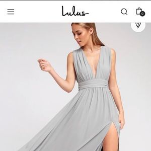 Lulu’s Heavenly Hues Light Grey Maxi Dress